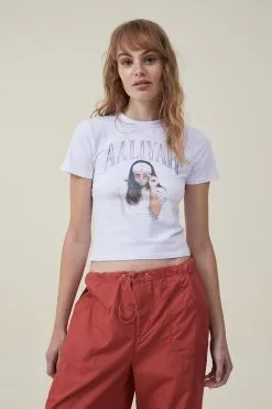 Cotton On Women Fitted Lcn Graphic Longline Tee