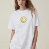 Cotton On Women Lcn Smiley Boyfriend Fit Graphic Tee -Sweaters And Cardigans Sales 2056335 01 2