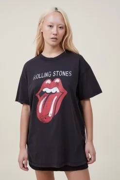 Cotton On Women Oversized Rolling Stones Music Tee
