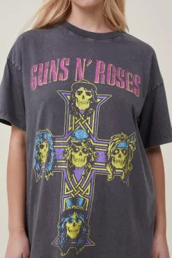 Cotton On Women Oversized Fit Guns N Roses Tee -Sweaters And Cardigans Sales 2056342 02 4