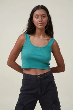 Cotton On Women The One Organic Rib Crop Tank